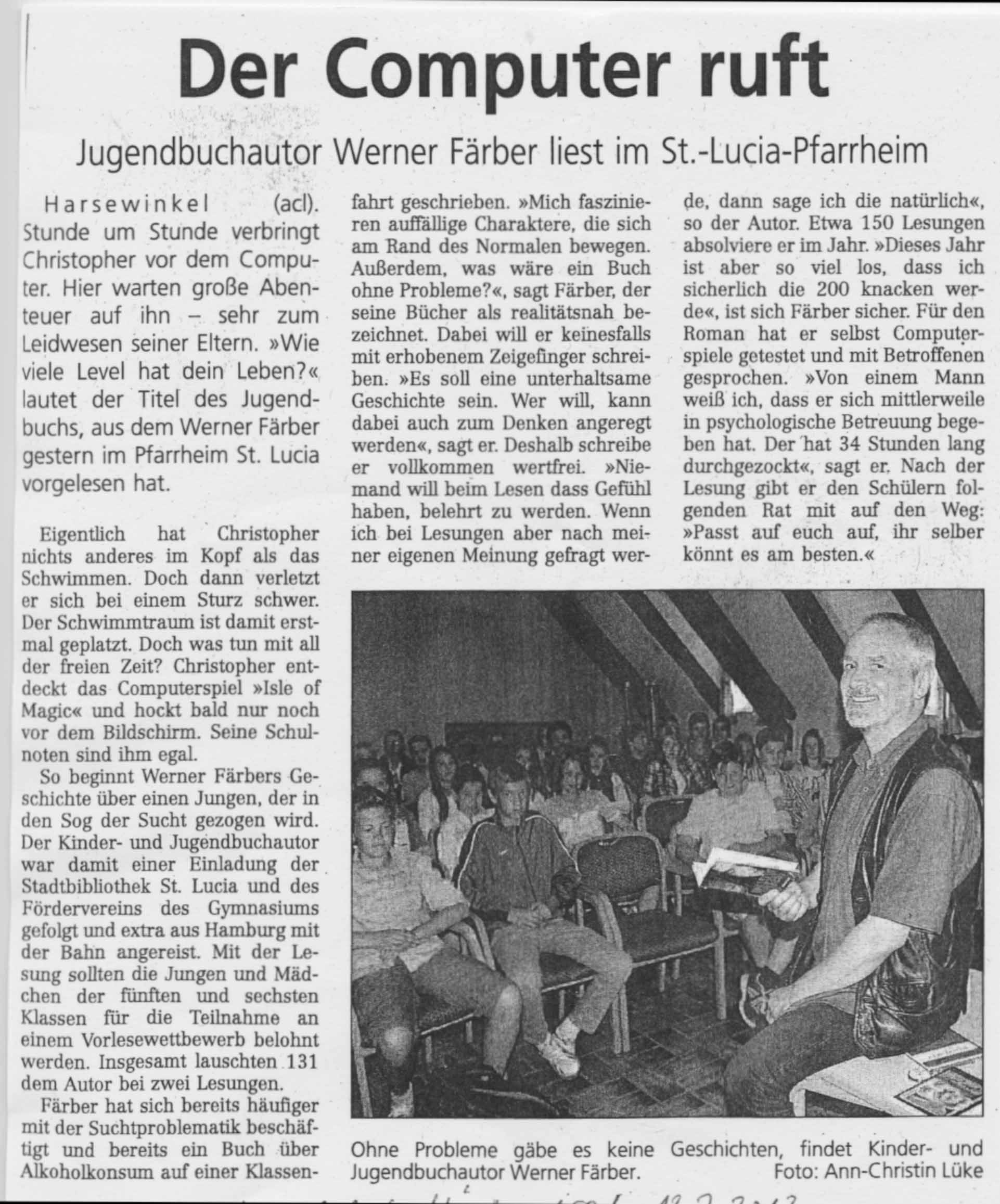 Presse Harsewinkel vom 12. Juli 2013